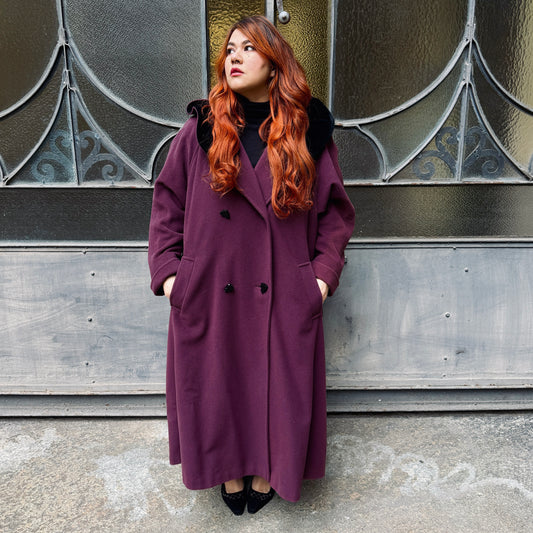 Cappotto vintage viola TU