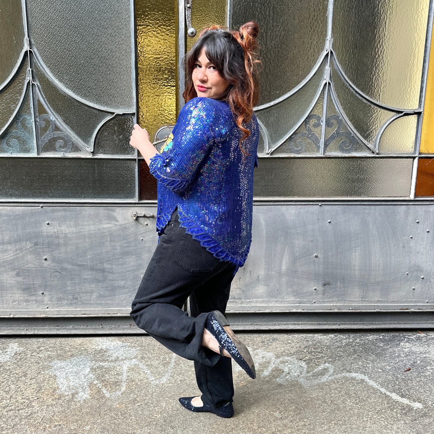 Blusa paillettes L/XXL