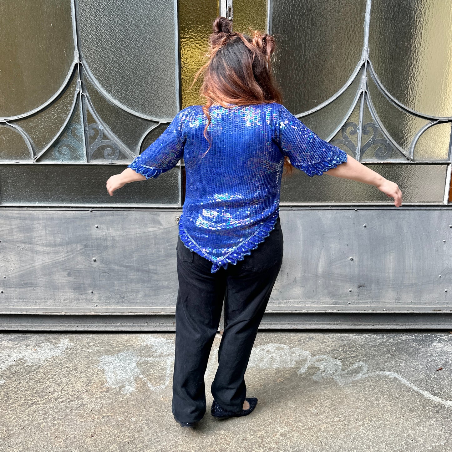 Blusa paillettes L/XXL