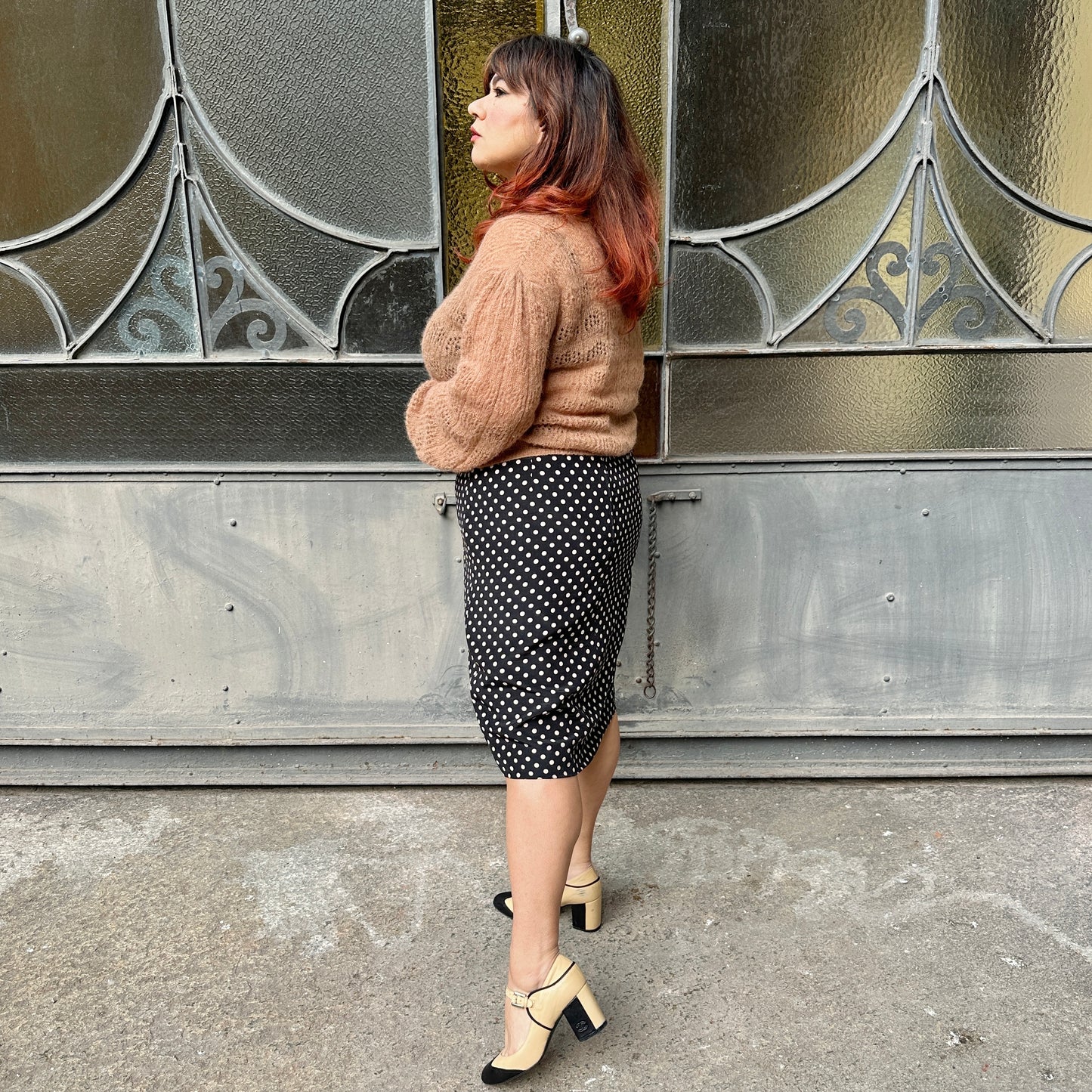 Gonna sartoriale pois XXL
