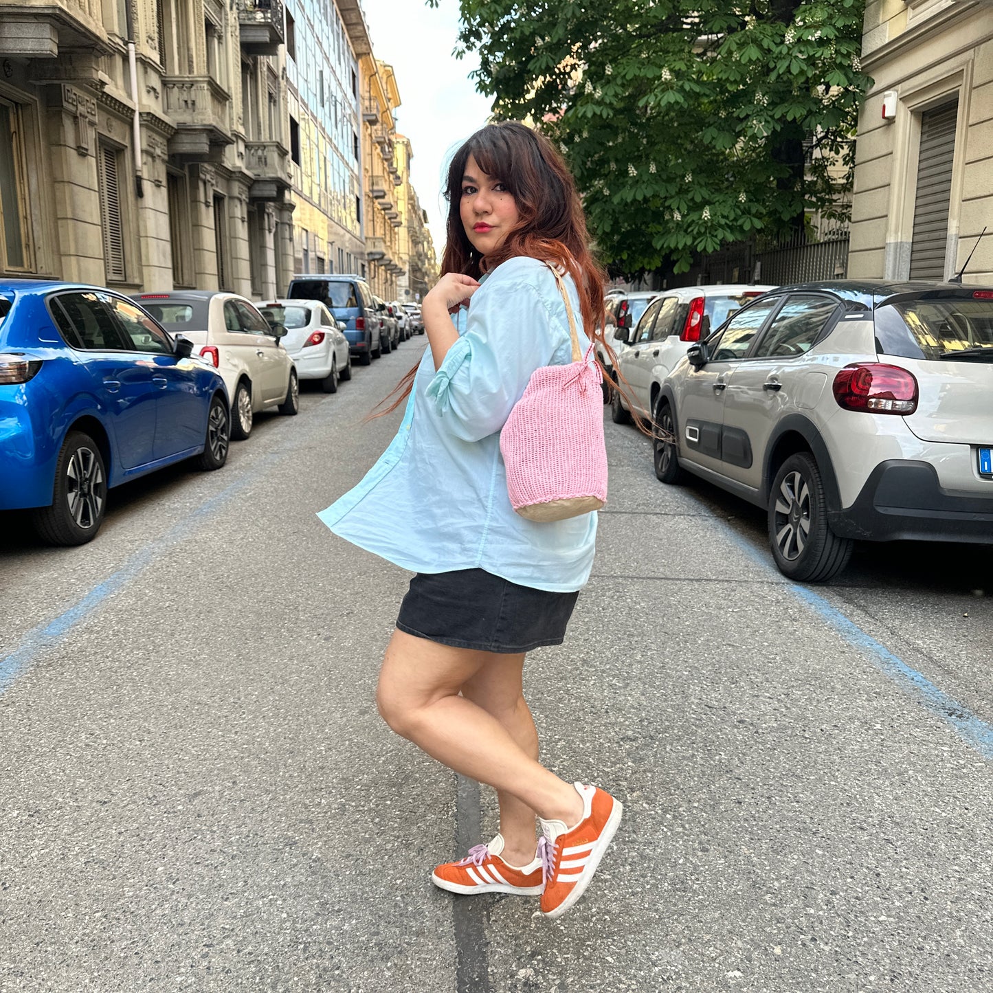 “Mochi bag” rosa chiaro