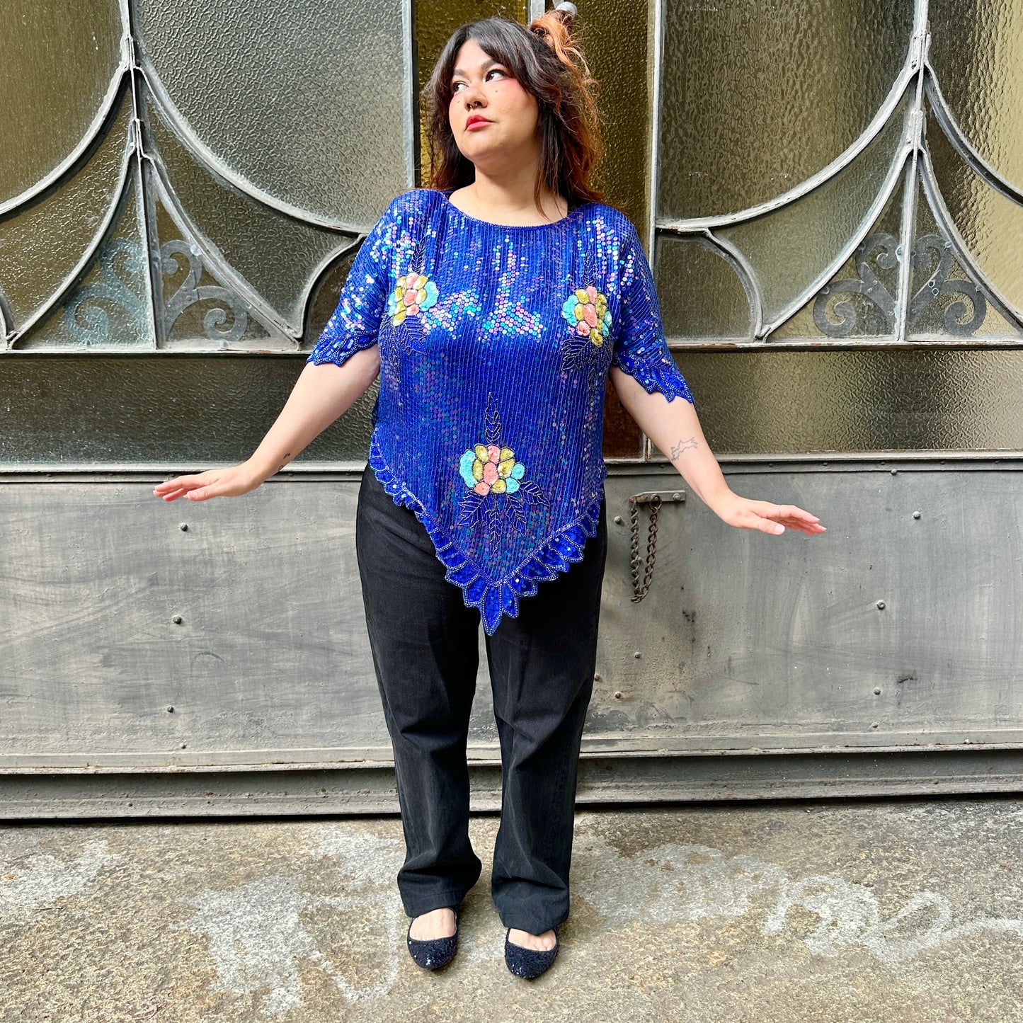 Blusa paillettes L/XXL