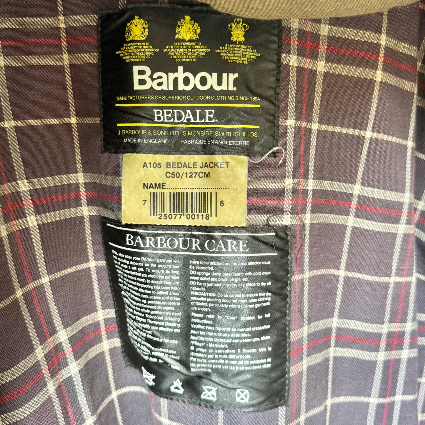 Barbour vintage bedale
