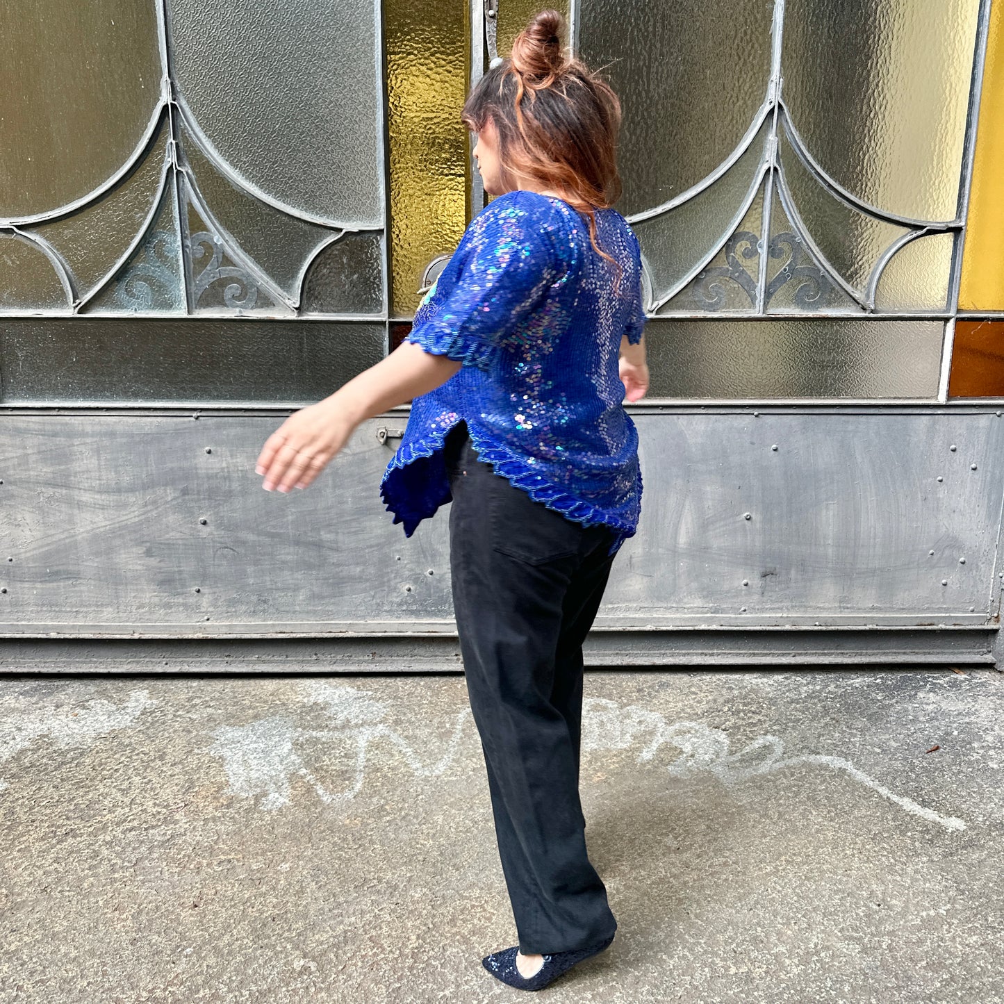 Blusa paillettes L/XXL
