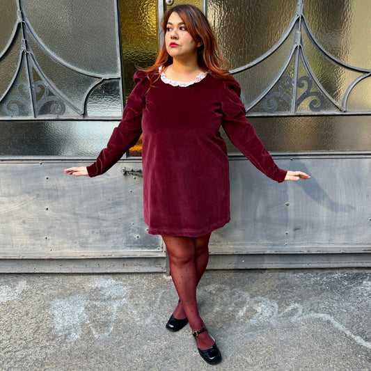 Abito vintage bordeaux L/XL