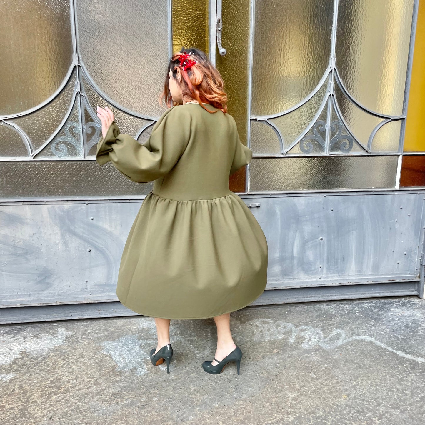 “Irene” abito sartoriale kaki.