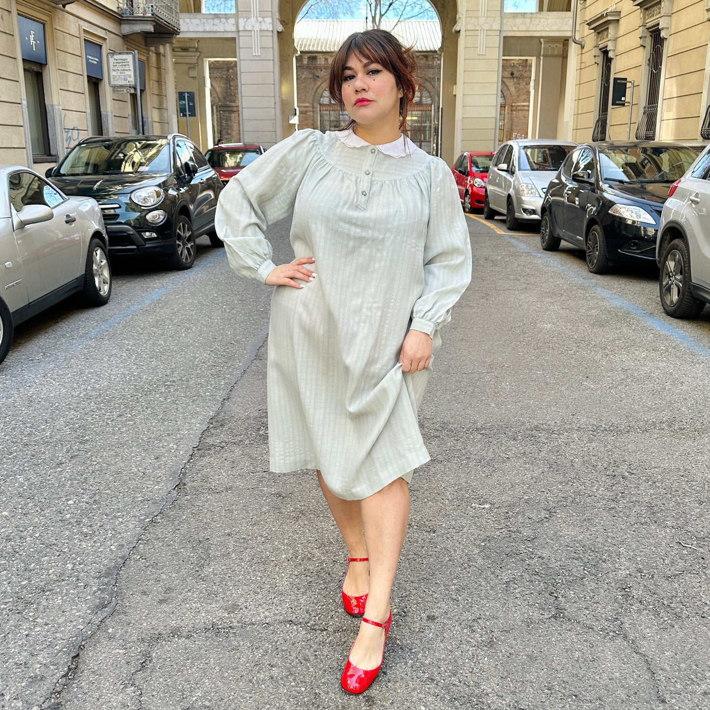 Abito vintage pastello L/3XL