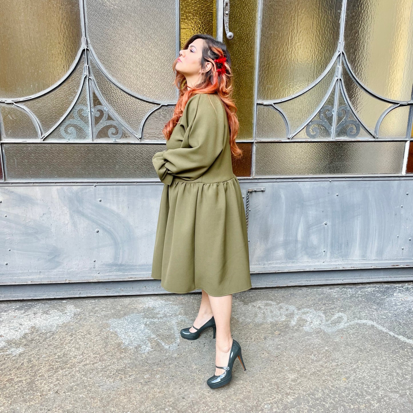 “Irene” abito sartoriale kaki.