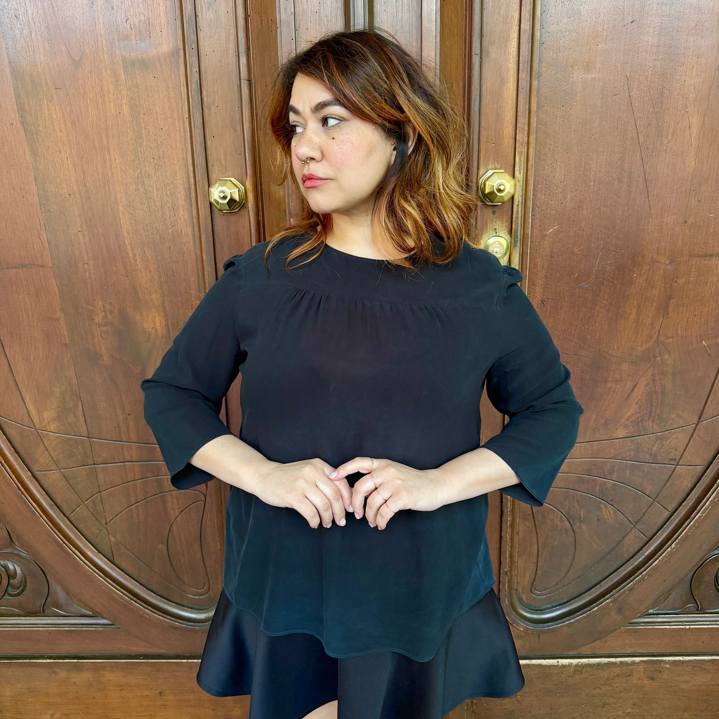 Prada blusa seta nera tg L/XXL