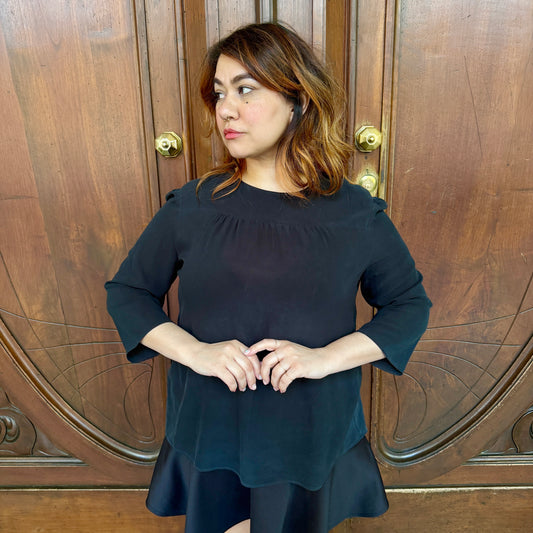 Prada blusa seta nera tg L/XXL