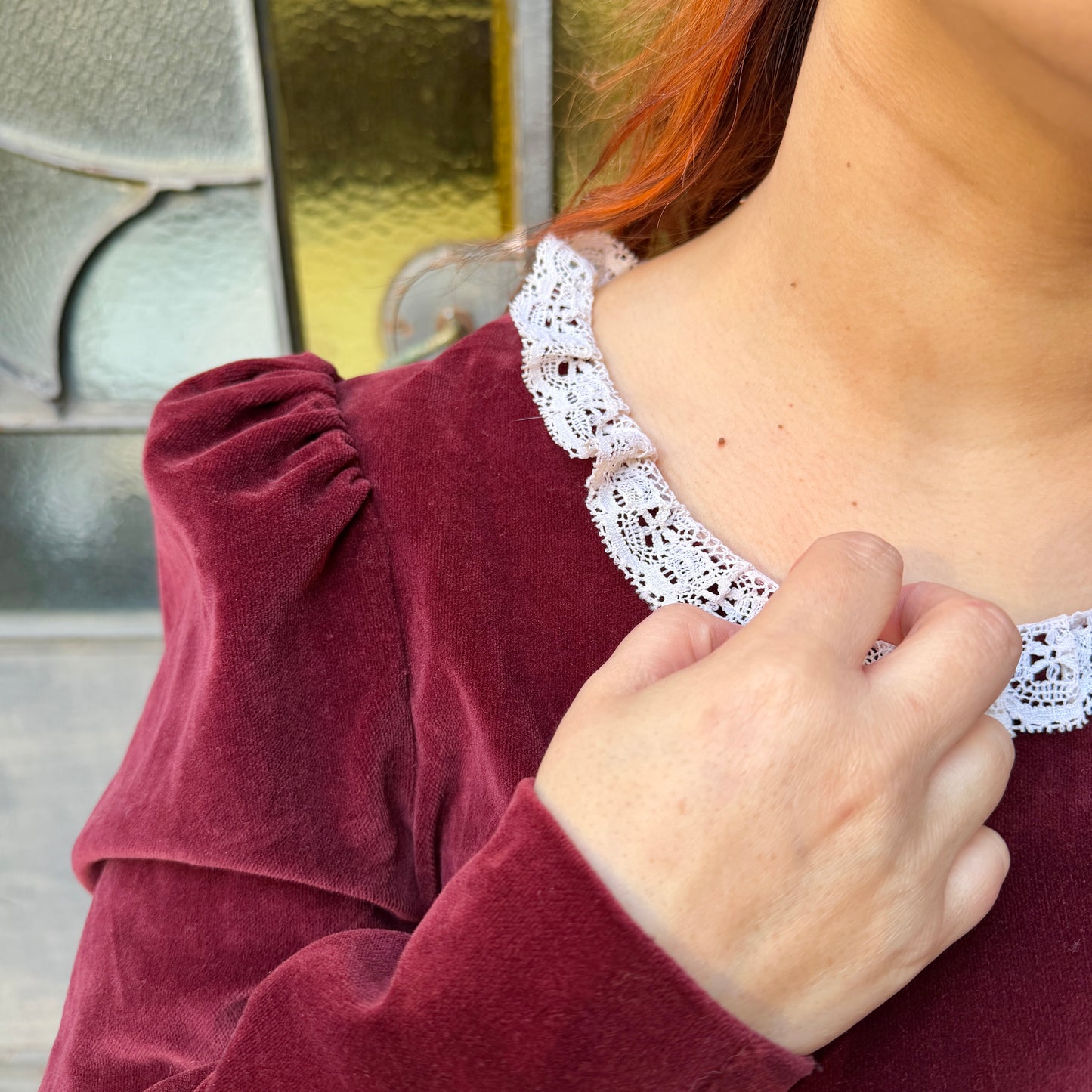 Abito vintage bordeaux L/XL