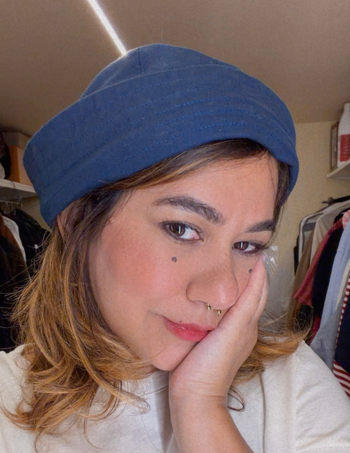 Cappellino artigianale blu