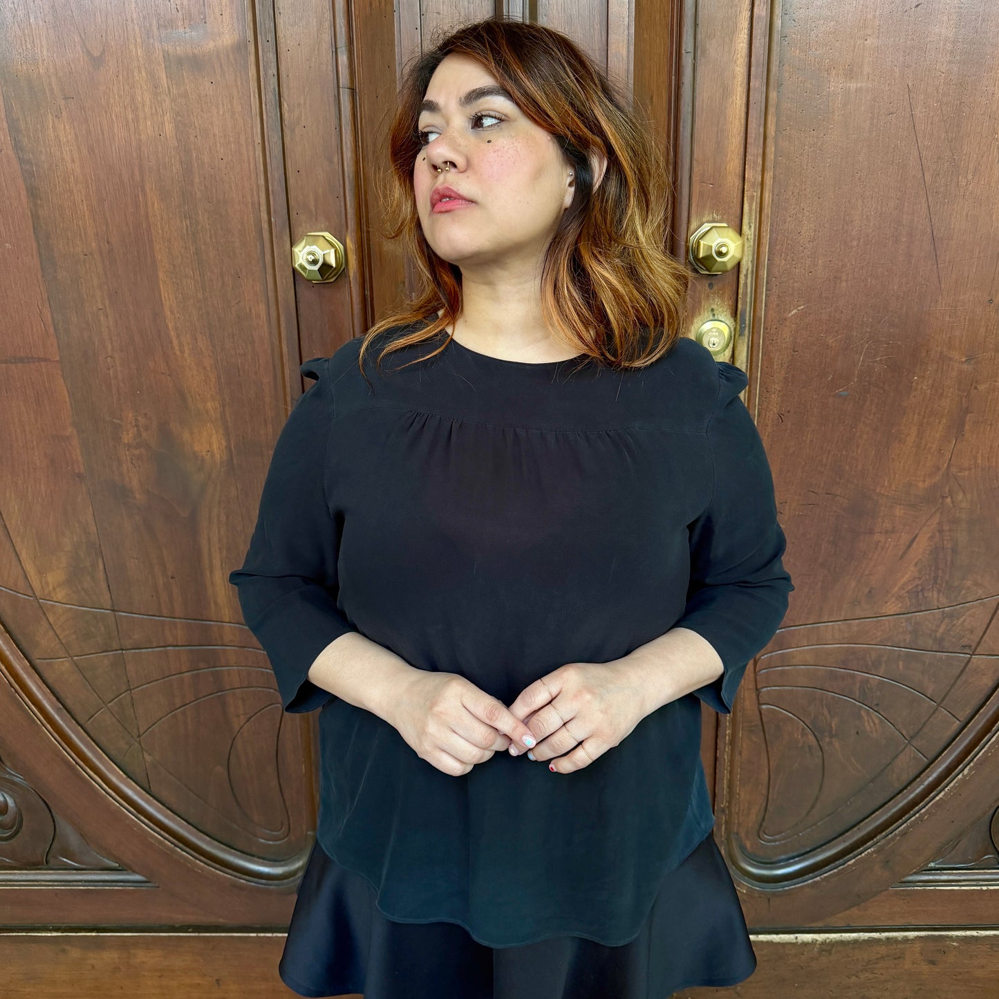 Prada blusa seta nera tg L/XXL
