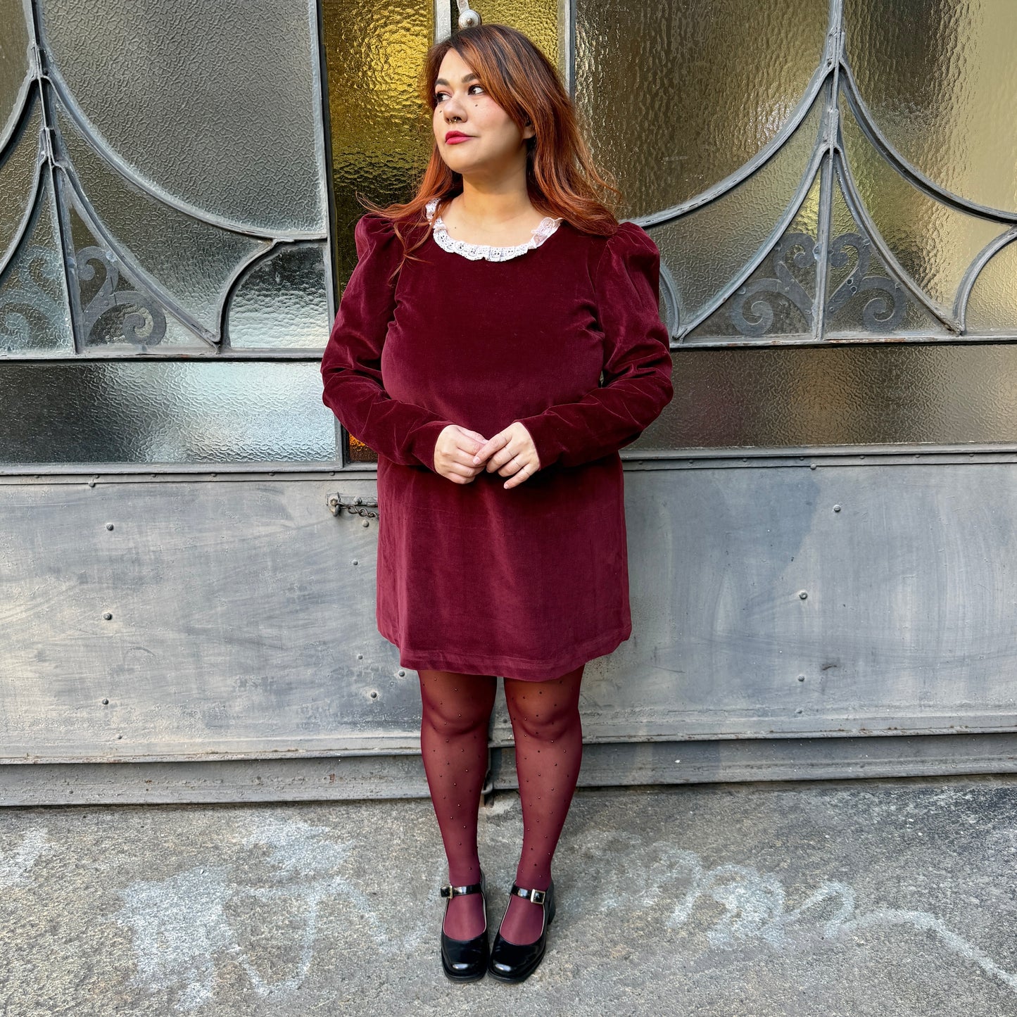 Abito vintage bordeaux L/XL