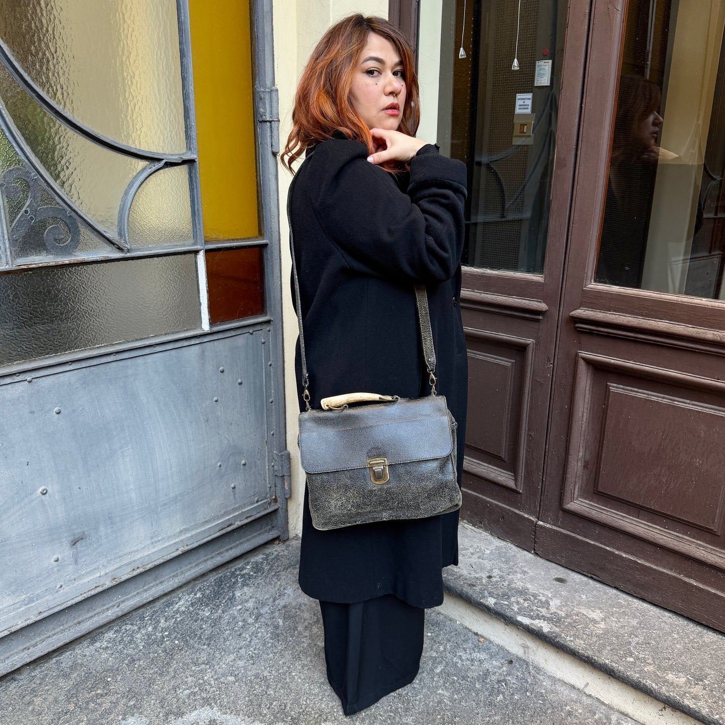 Borsa cracked leather