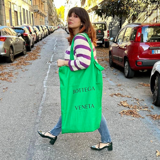 Bottega Veneta shopper verde ad
